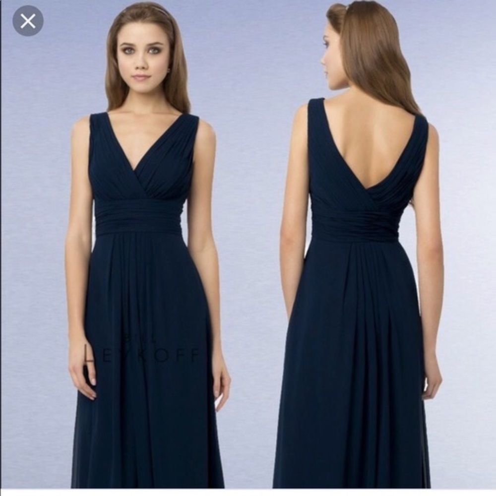 BILL Levkoff Gown Navy Bridesmaid or Prom Dress Size 8 (1558)